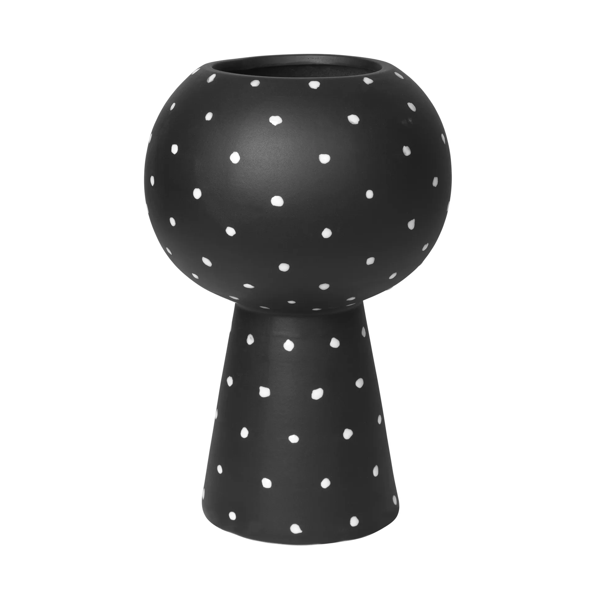 Vaso in ceramica Bella con piede 35 cm, turkish coffee black Broste Copenhagen