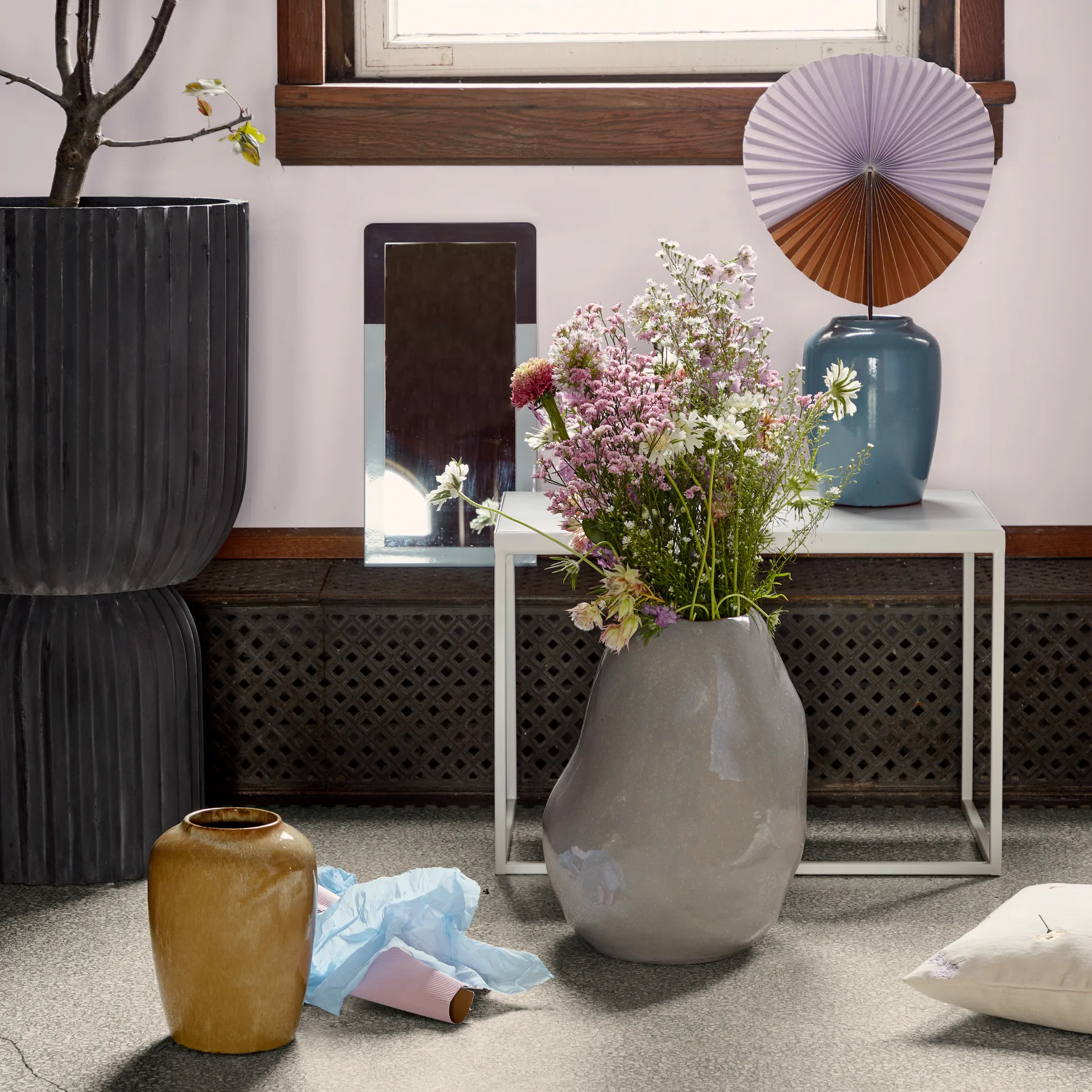 Vaso in ceramica Cph Curve 24,5 cm, blu scuro Broste Copenhagen