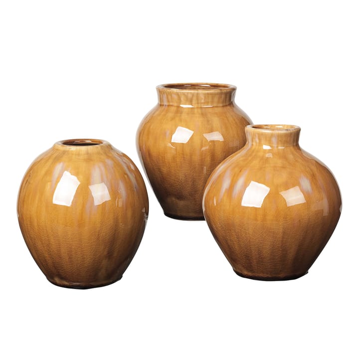 Vaso in ceramica Ingrid 14,5 cm confezione da 3 - apple cinnamon - Broste Copenhagen