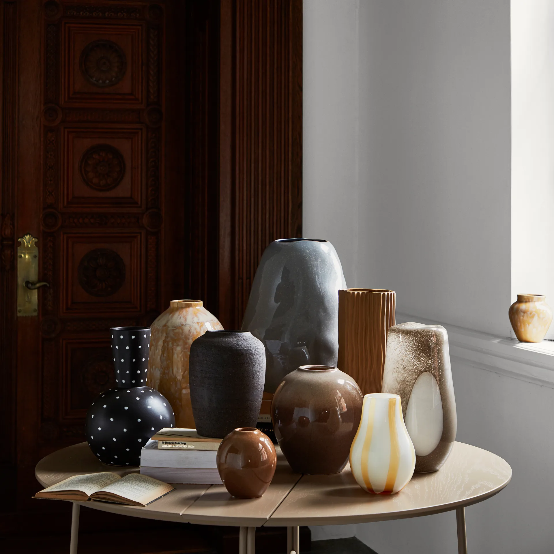 Vaso in vetro Ada Dot 37 cm, simply taupe warm grey Broste Copenhagen