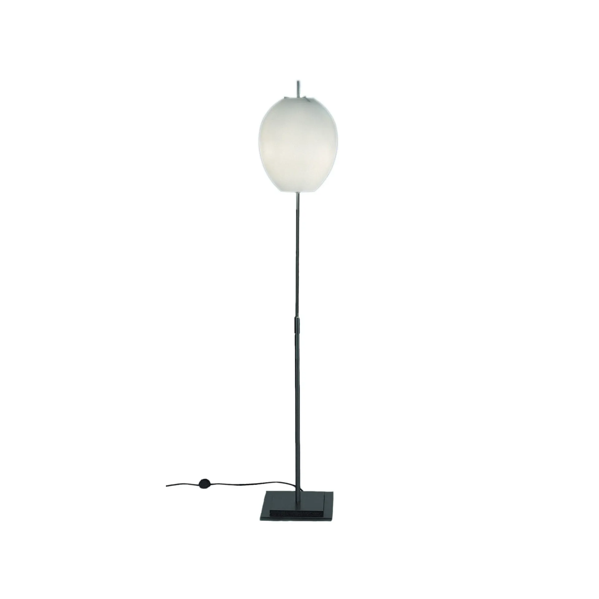 Lampada da pavimento Egg, bianco/acciaio inox, vetro opalino Bsweden