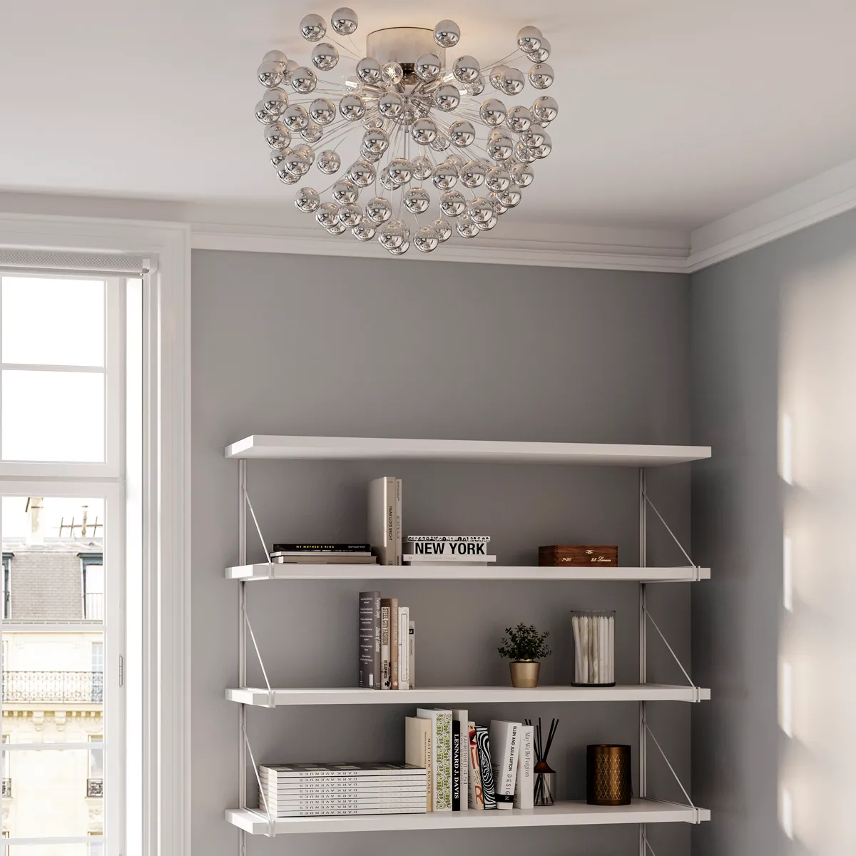 Lampada a sospensione Carroll Ø 58 cm, cromo By Rydéns