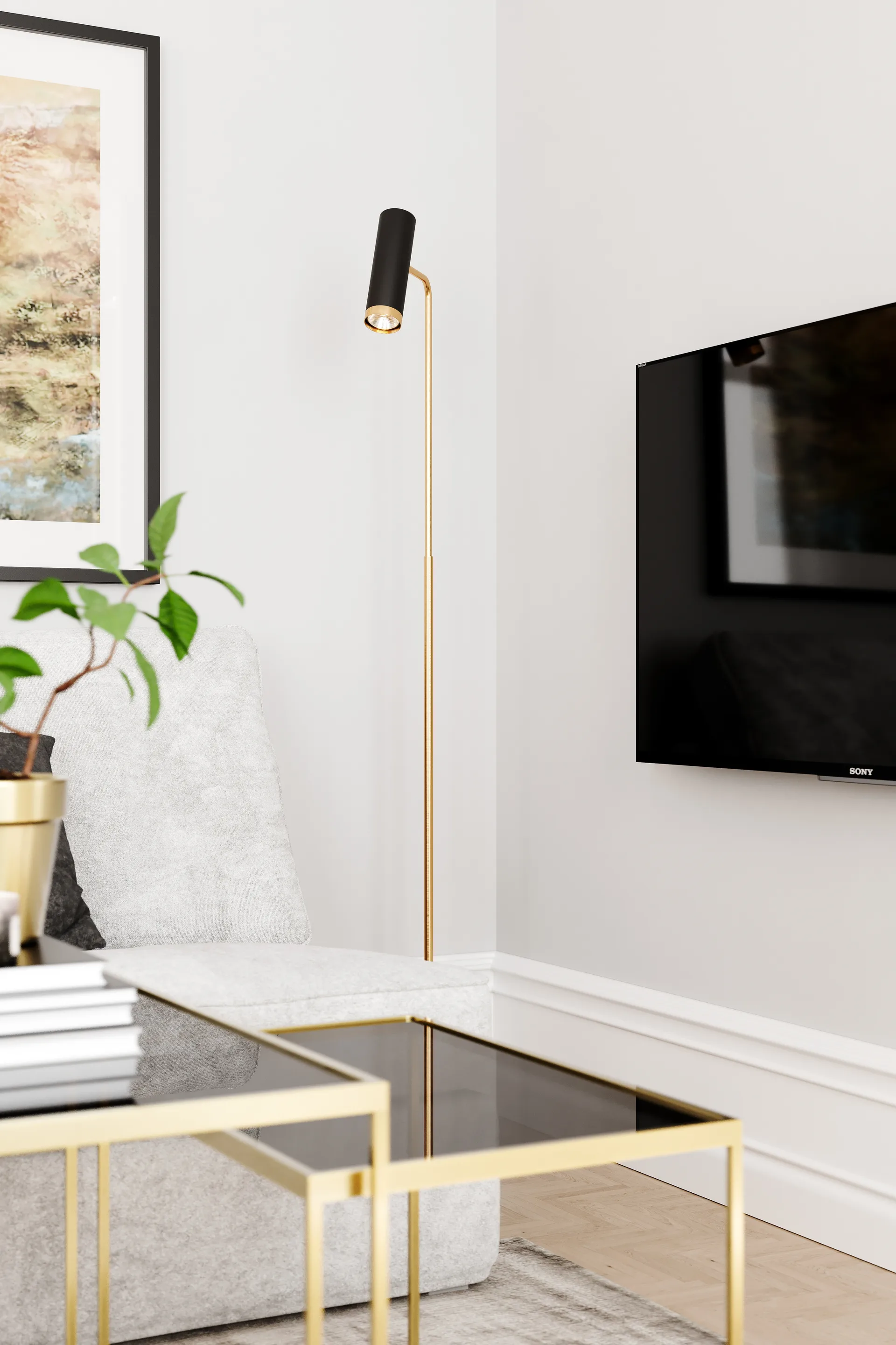 Lampada da pavimento Puls, Nero opaco By Rydéns