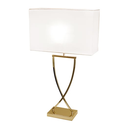 Lampada da tavolo Omega 52 cm - ottone-bianco - By Rydéns
