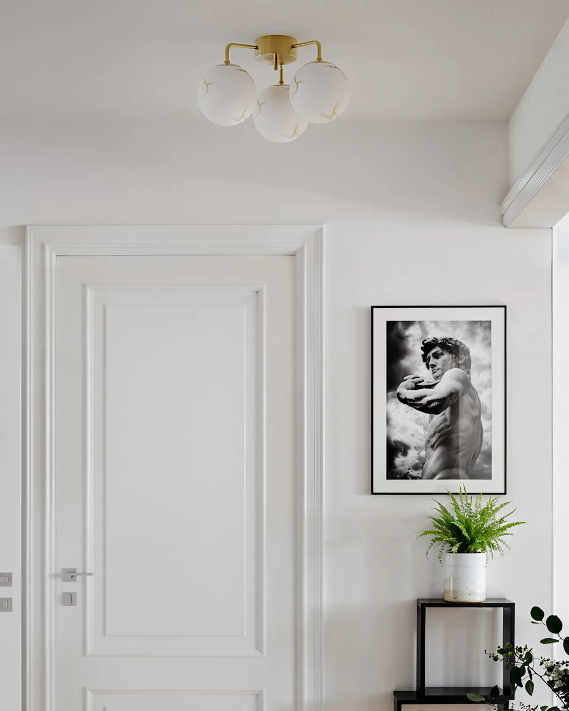 Plafoniera Bellagio 3-lite, Ottone-bianco By Rydéns