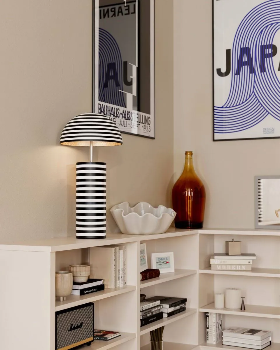 Stripe lampada da tavolo, Bianco-nero, 50 cm By Rydéns