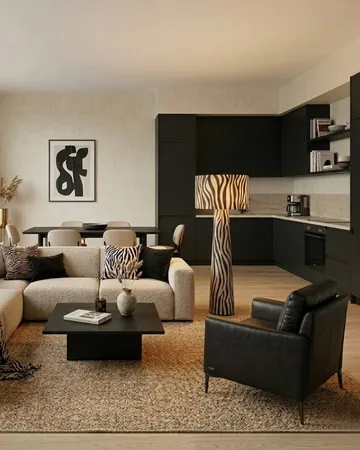 Zany Zebra lampada da terra - Nero-bianco, 144 cm - By Rydéns
