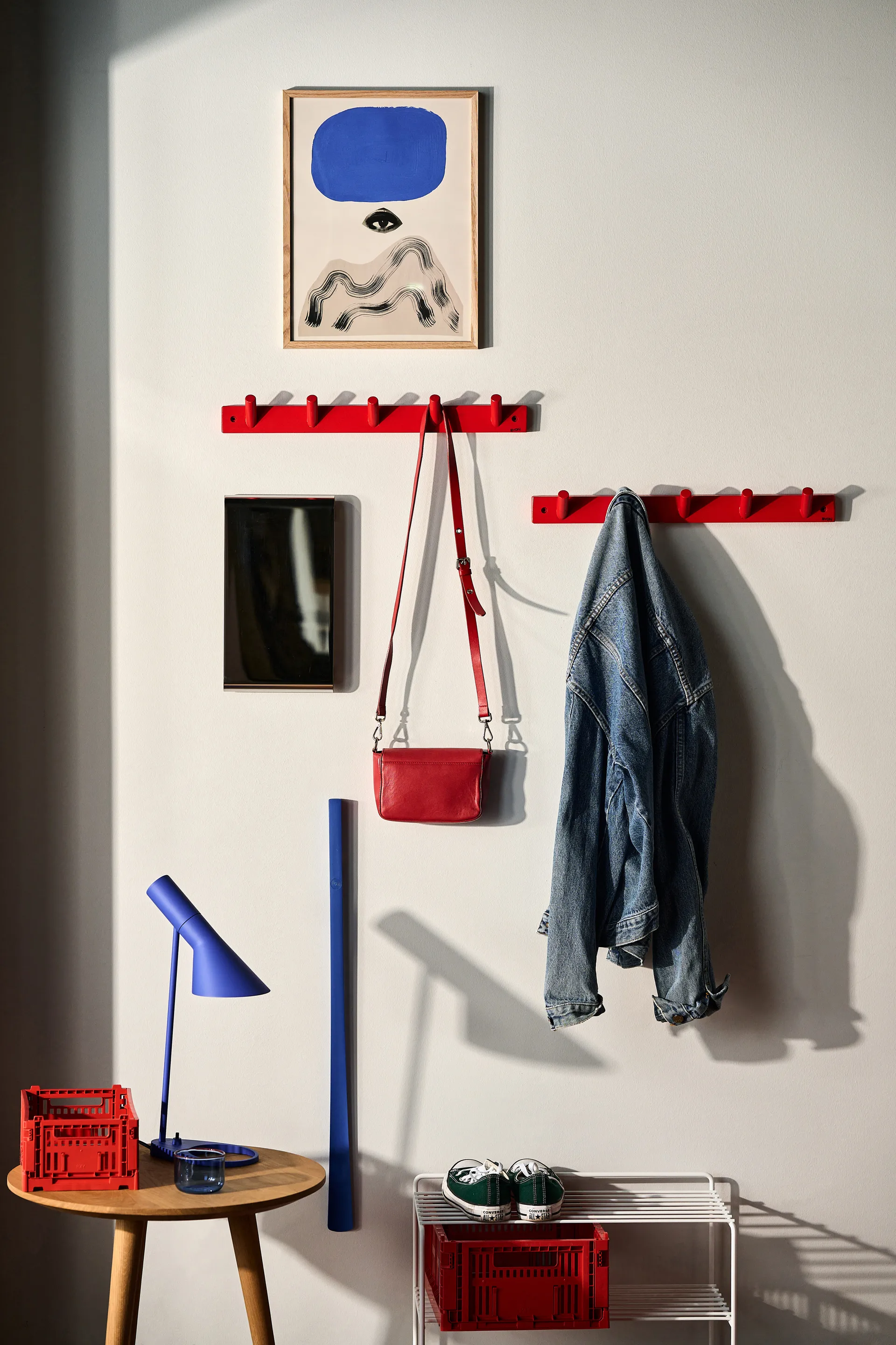 Appendiabiti con 5 ganci Else, Rosso Byon