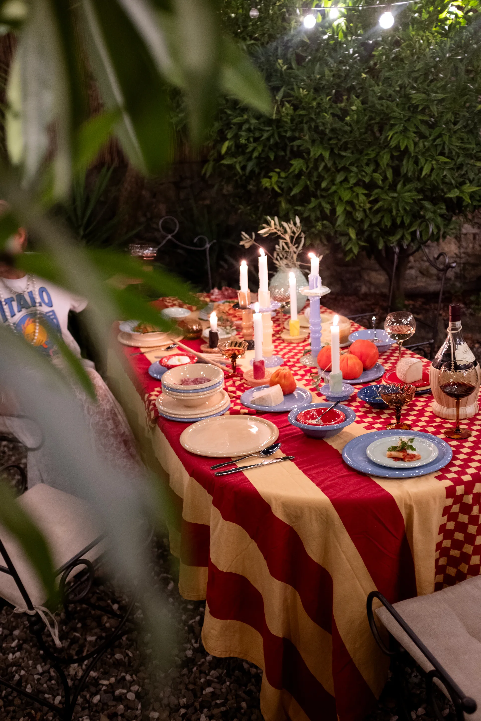 Candeliere Lara XS 9 cm, Rosso vino-rosa Byon