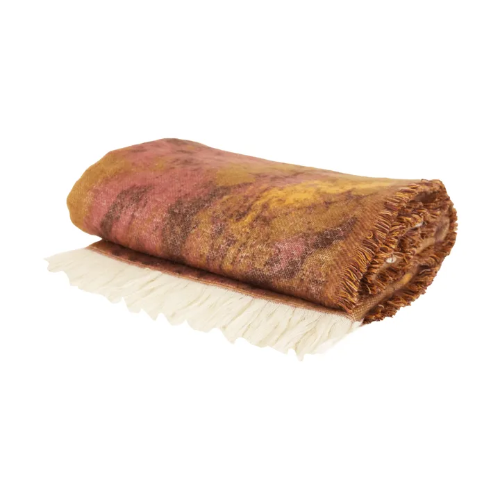Coperta Mavi - Marrone-beige-rosso vino, 130x170 cm - Byon