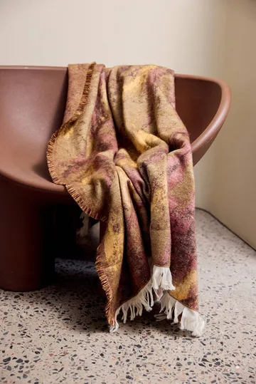 Coperta Mavi - Marrone-beige-rosso vino, 130x170 cm - Byon
