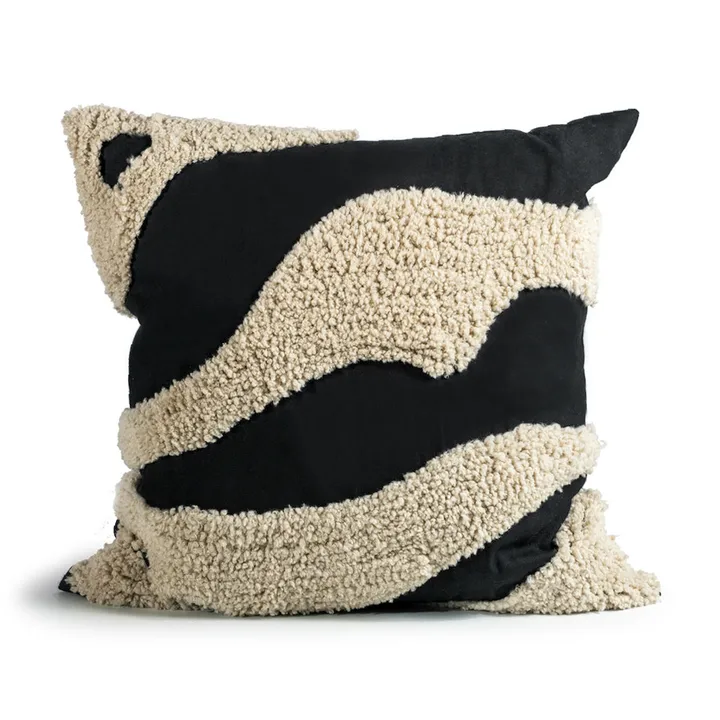 Cuscino Fluffy 50x50 cm - Nero-beige, 50x50 cm - Byon