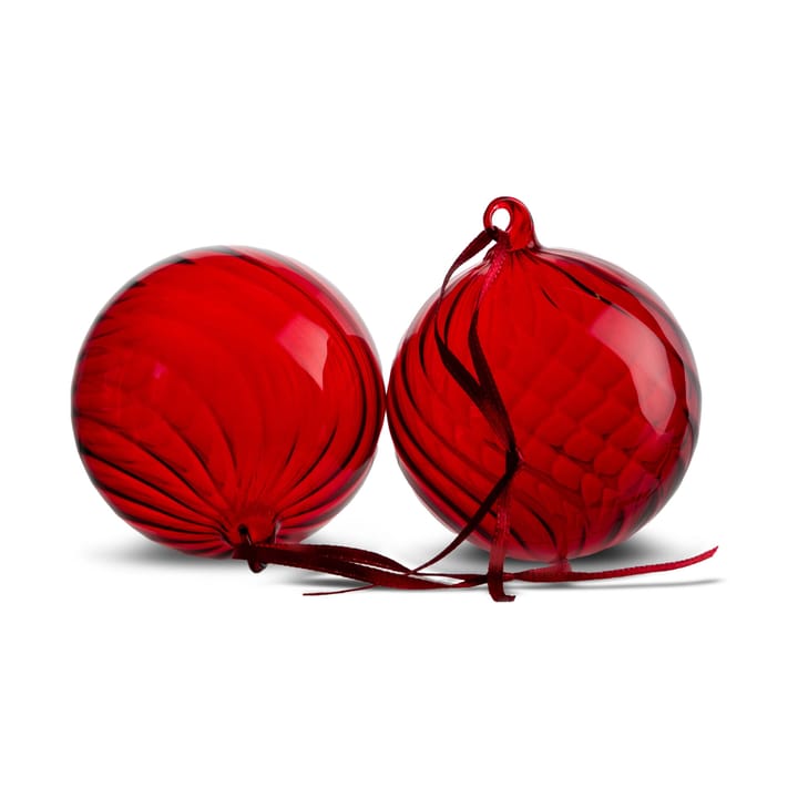 Pallina di Natale Opacity M Ø8 cm confezione da 2 - Rosso - Byon