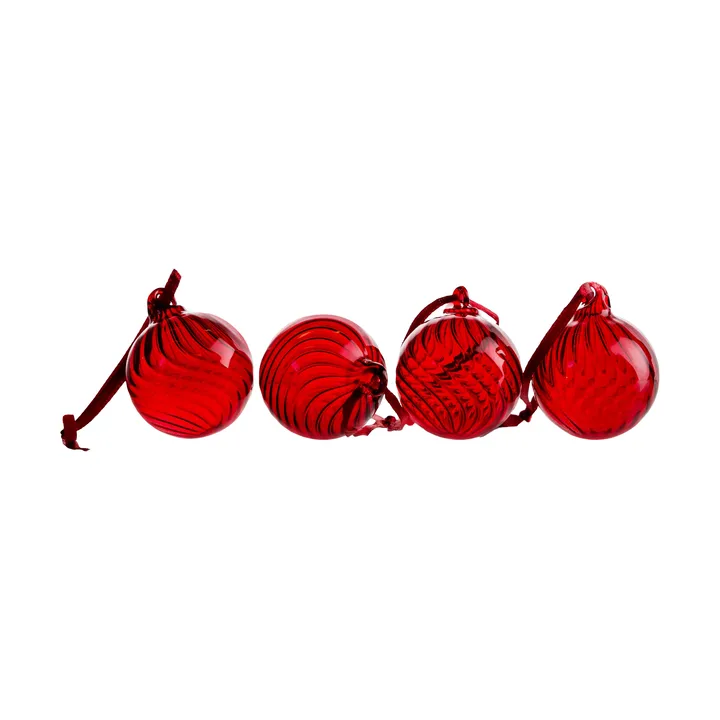 Pallina di Natale Opacity XS Ø4 cm confezione da 4 - Rosso - Byon