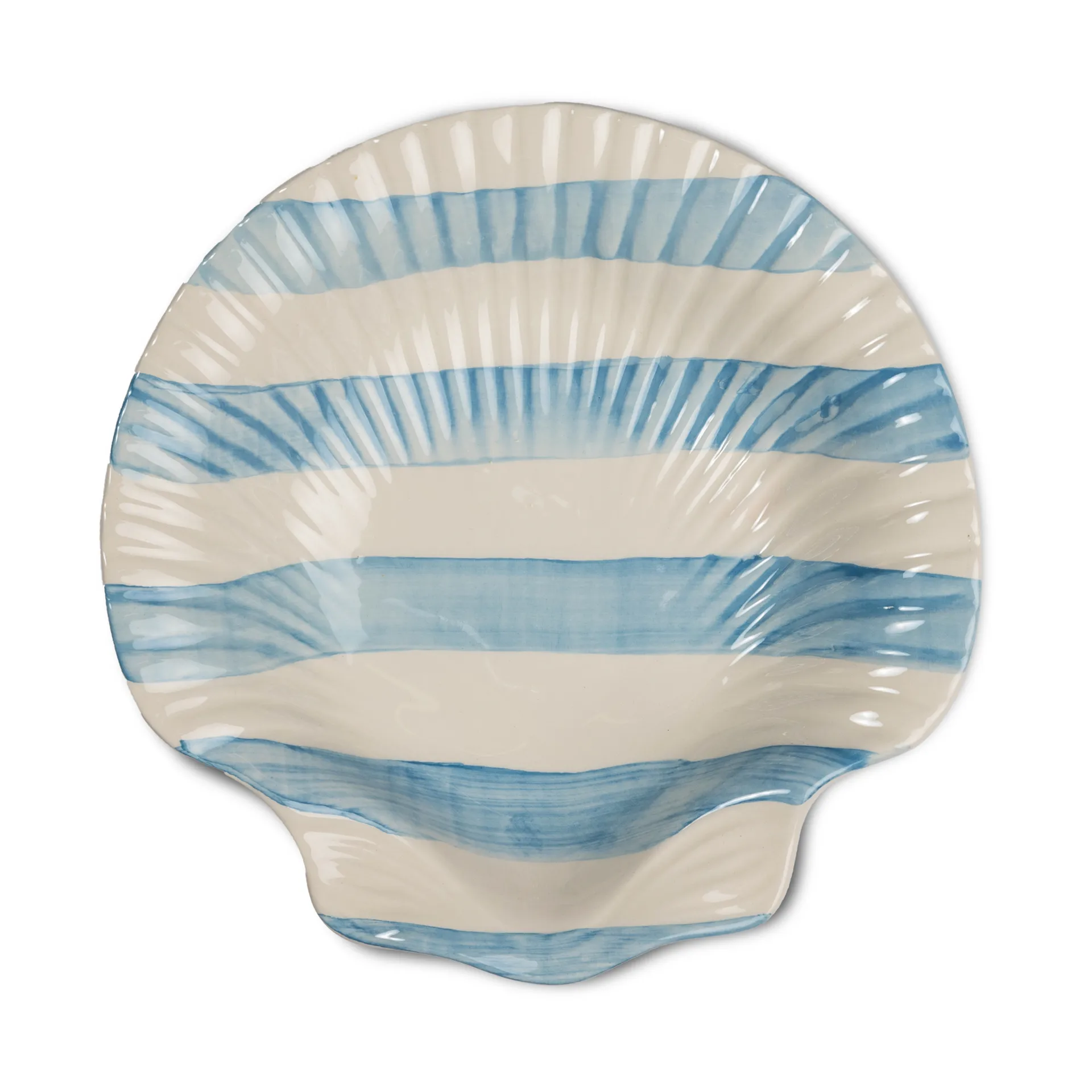 Piatto Armona stripe 23,5x23,5 cm, Azzurro-bianco Byon