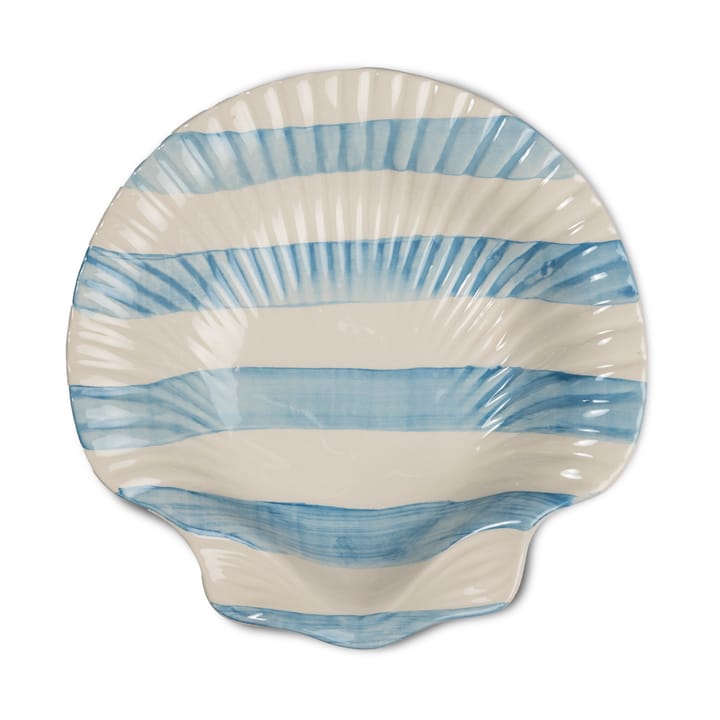Piatto Armona stripe 23,5x23,5 cm - Azzurro-bianco - Byon