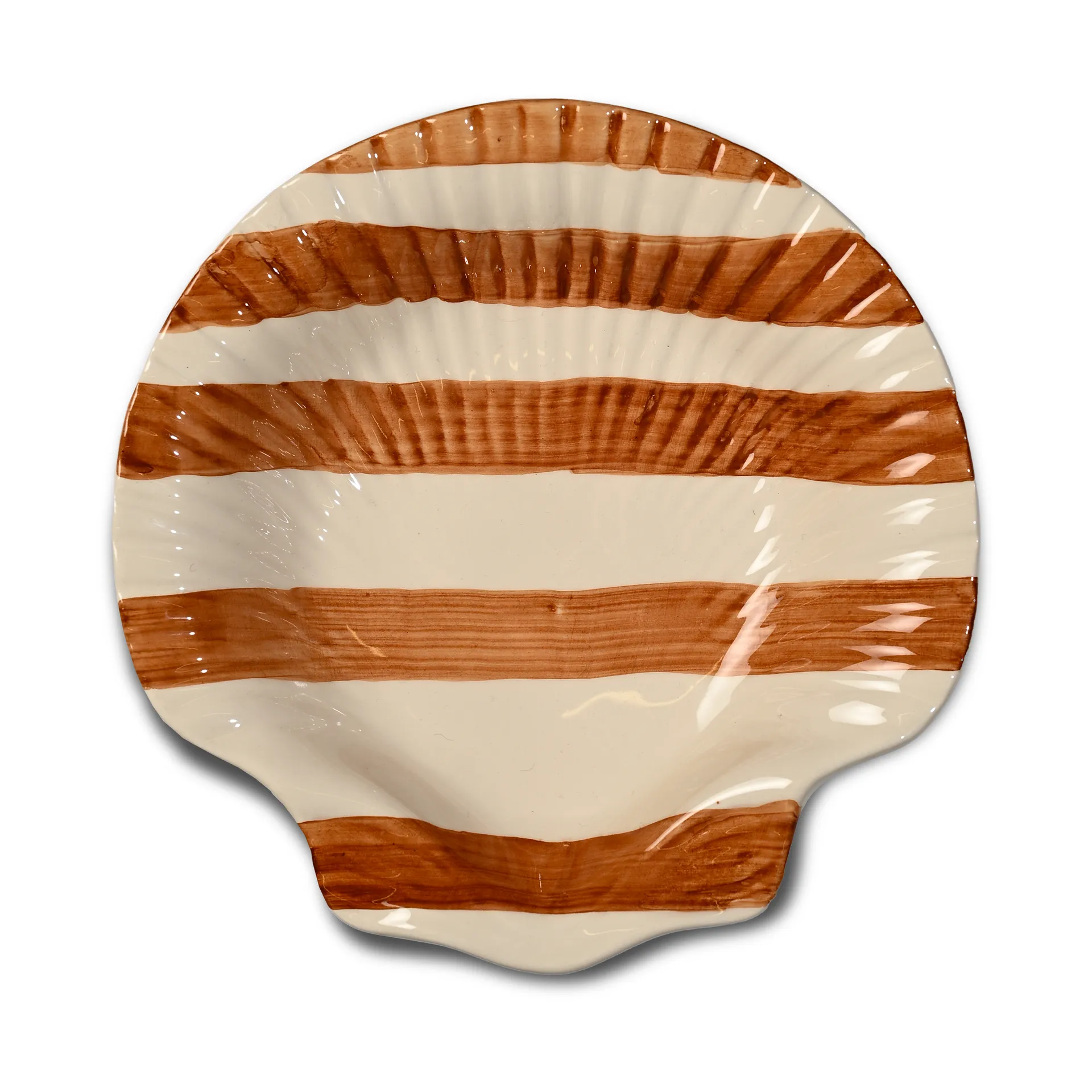 Piatto Armona stripe 23,5x23,5 cm, Marrone chiaro-bianco Byon