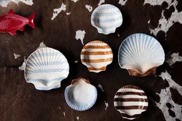 Piatto Armona stripe 23,5x23,5 cm - Marrone chiaro-bianco - Byon