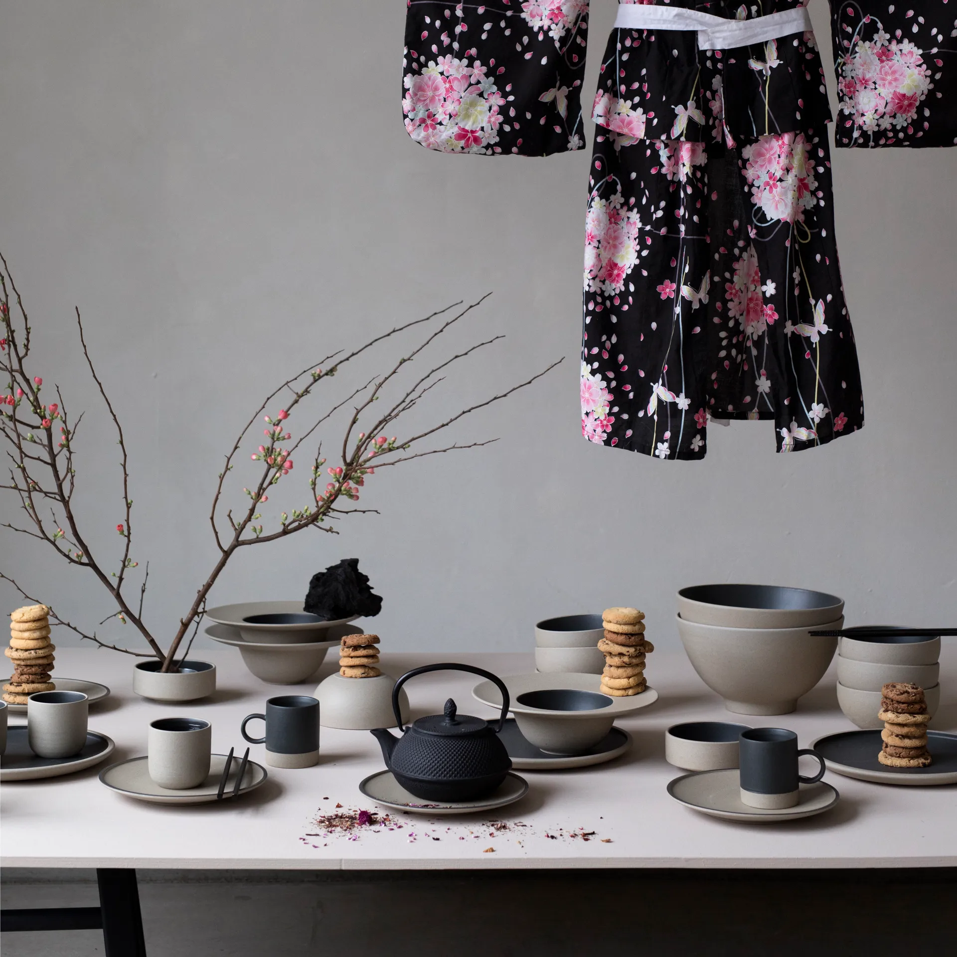 Piatto fumiko Ø 20 cm, Beige-nero Byon