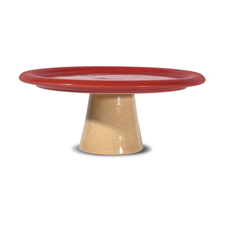 Piatto per dolci Porto Ø26x11 cm - Rosso-beige - Byon
