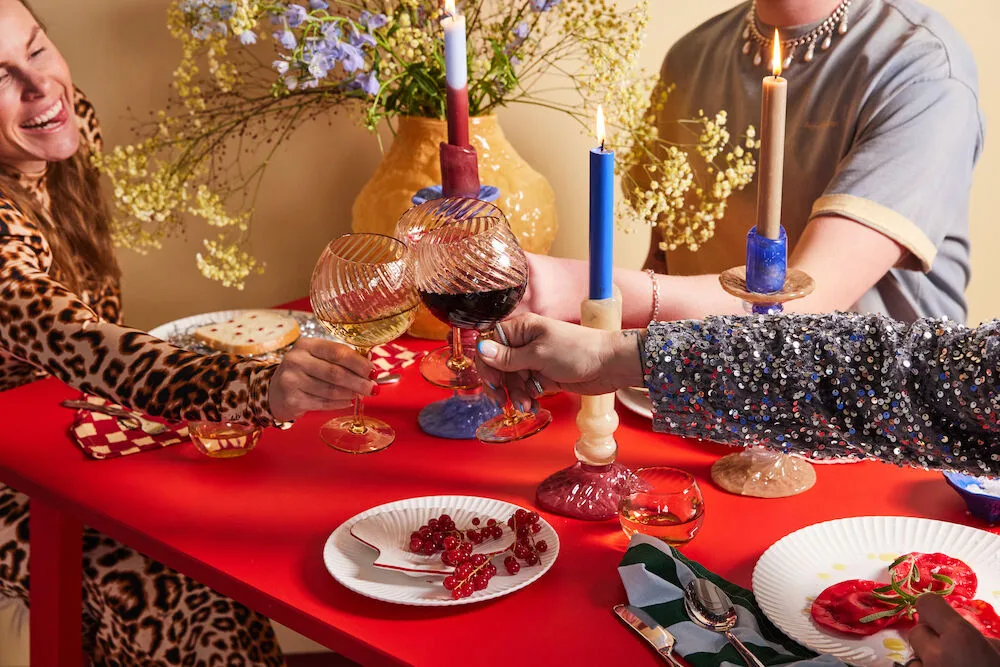 Piatto Shell Line S 13x16 cm, Bianco-rosso Byon