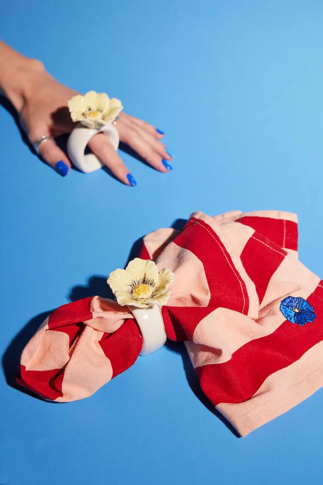 Poppy anello per tovagliolo 2-pack, Beige Byon