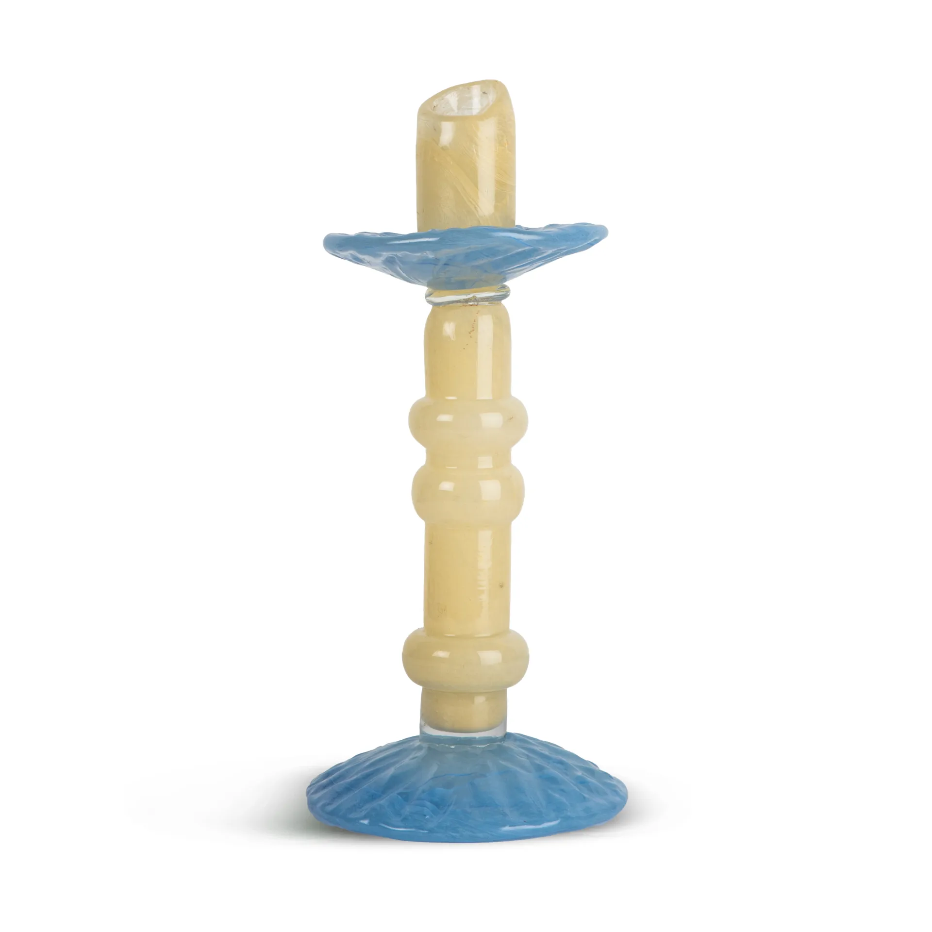 Portacandele Lara M 26 cm, Beige chiaro-Azzurro Byon