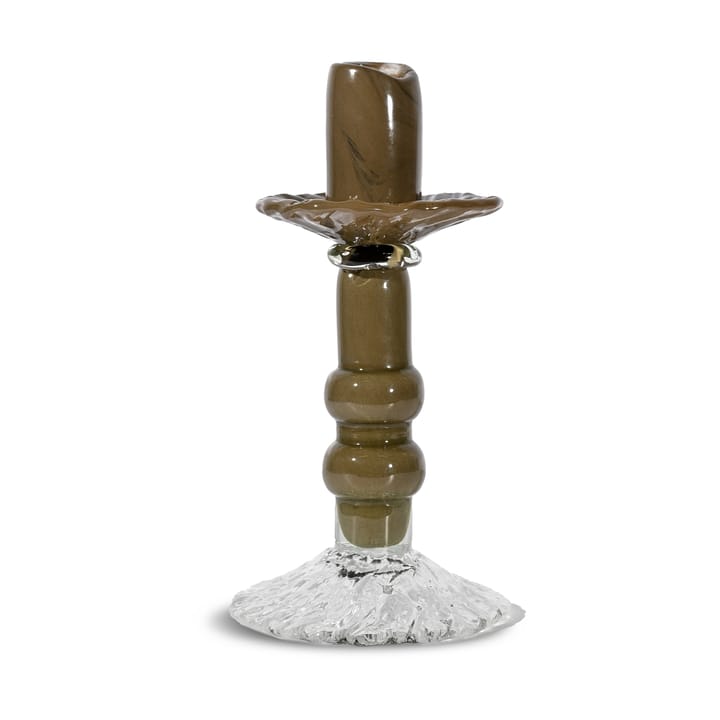 Portacandele Lara S 22 cm - Verde-trasparente - Byon