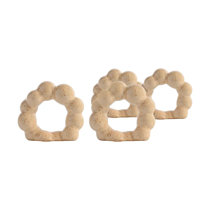 Porto anelli per tovaglioli 4-pack - Beige - Byon