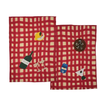 Sera strofinaccio da cucina 2 pezzi - Rosso, 50x70 cm - Byon