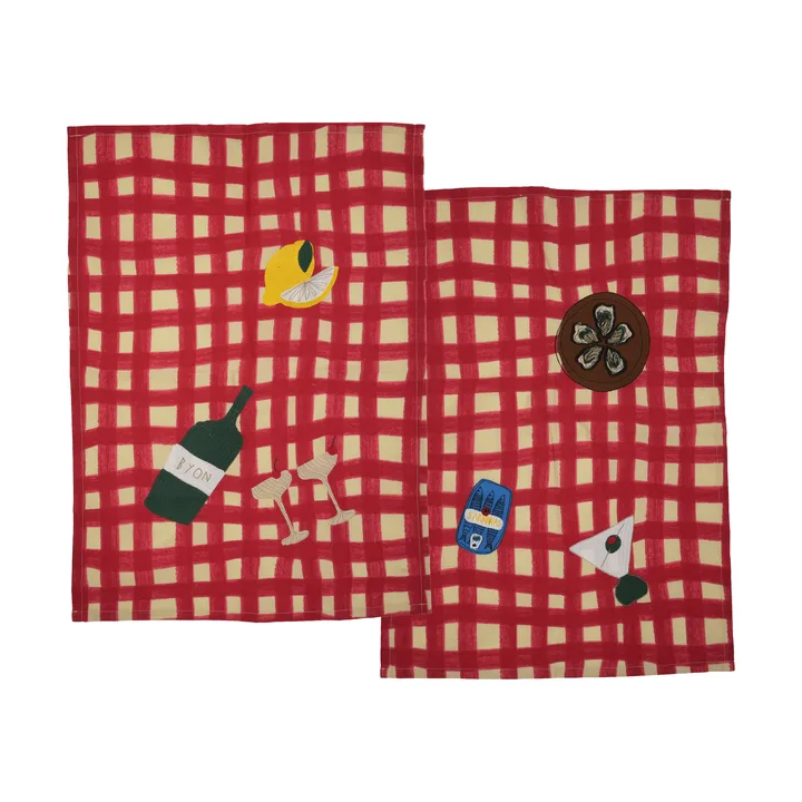 Sera strofinaccio da cucina 2 pezzi - Rosso, 50x70 cm - Byon