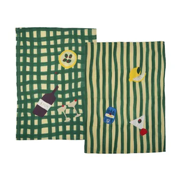 Sera strofinaccio da cucina 2 pezzi - Verde, 50x70 cm - Byon