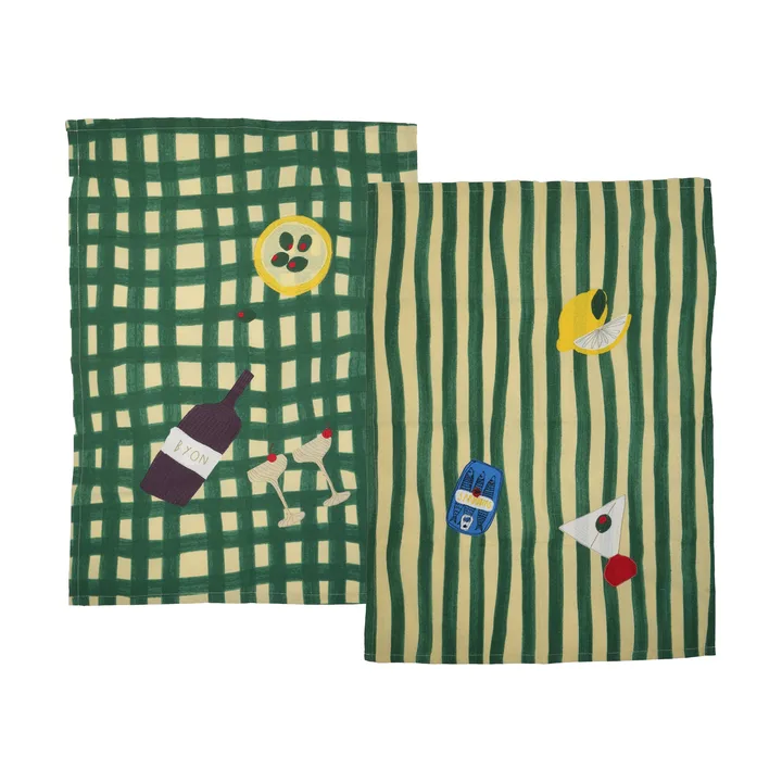 Sera strofinaccio da cucina 2 pezzi - Verde, 50x70 cm - Byon