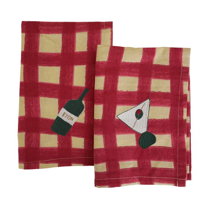 Sera tovaglioli 2 pezzi - Rosso, 45x45 cm - Byon