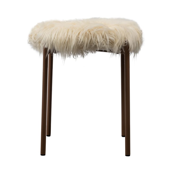 Sgabello con pelliccia June , bianco - marrone Byon