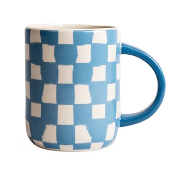 Tazza a quadri Liz 28 cl - blu, bianco - Byon