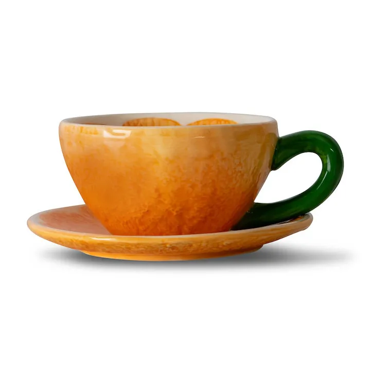 Tazzina con piattino Mandarie 25 cl, Arancione Byon