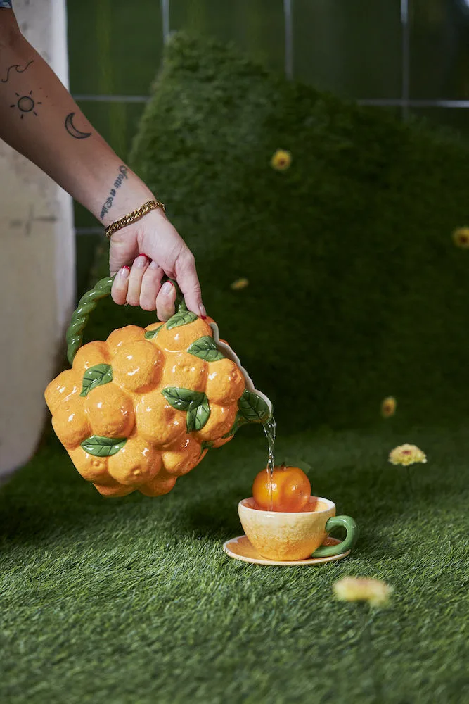 Tazzina con piattino Mandarie 25 cl, Arancione Byon