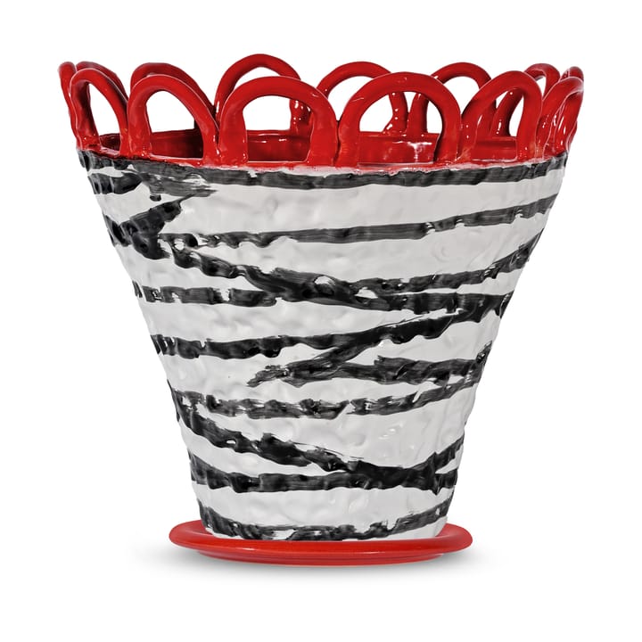 Vaso Patty L Ø30 cm - Zebra-rosso - Byon