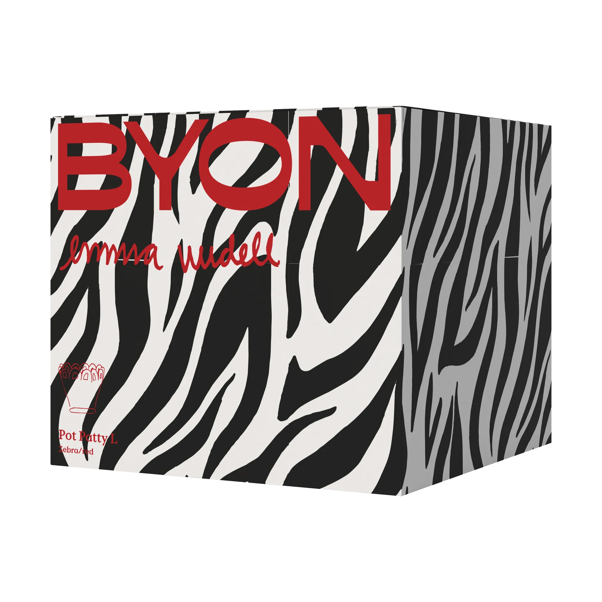 Vaso Patty L Ø30 cm, Zebra-rosso Byon