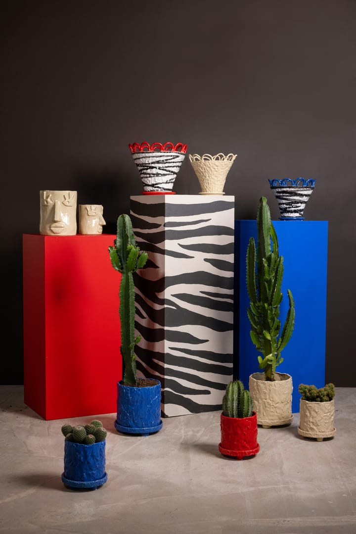 Vaso Patty L Ø30 cm, Zebra-rosso Byon
