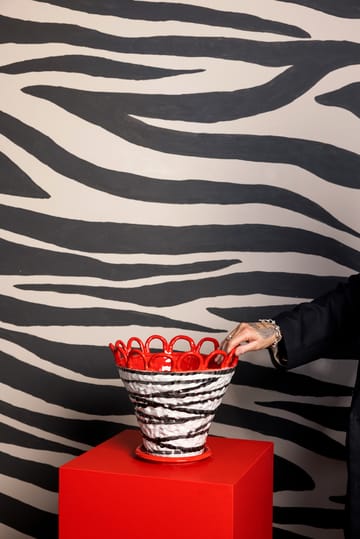 Vaso Patty L Ø30 cm - Zebra-rosso - Byon