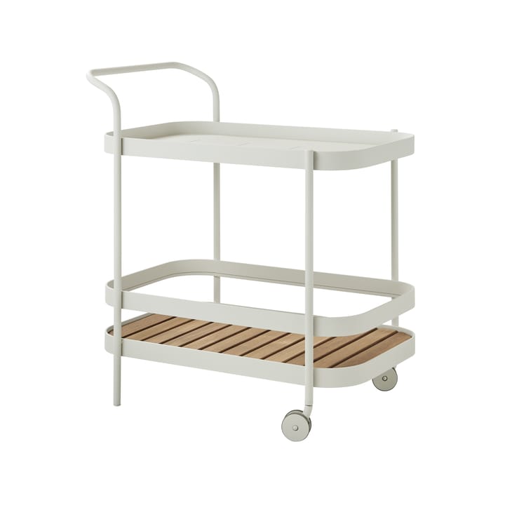 Carrello da servizio Roll, Bianco, incl. piano tavolo in teak Cane-line