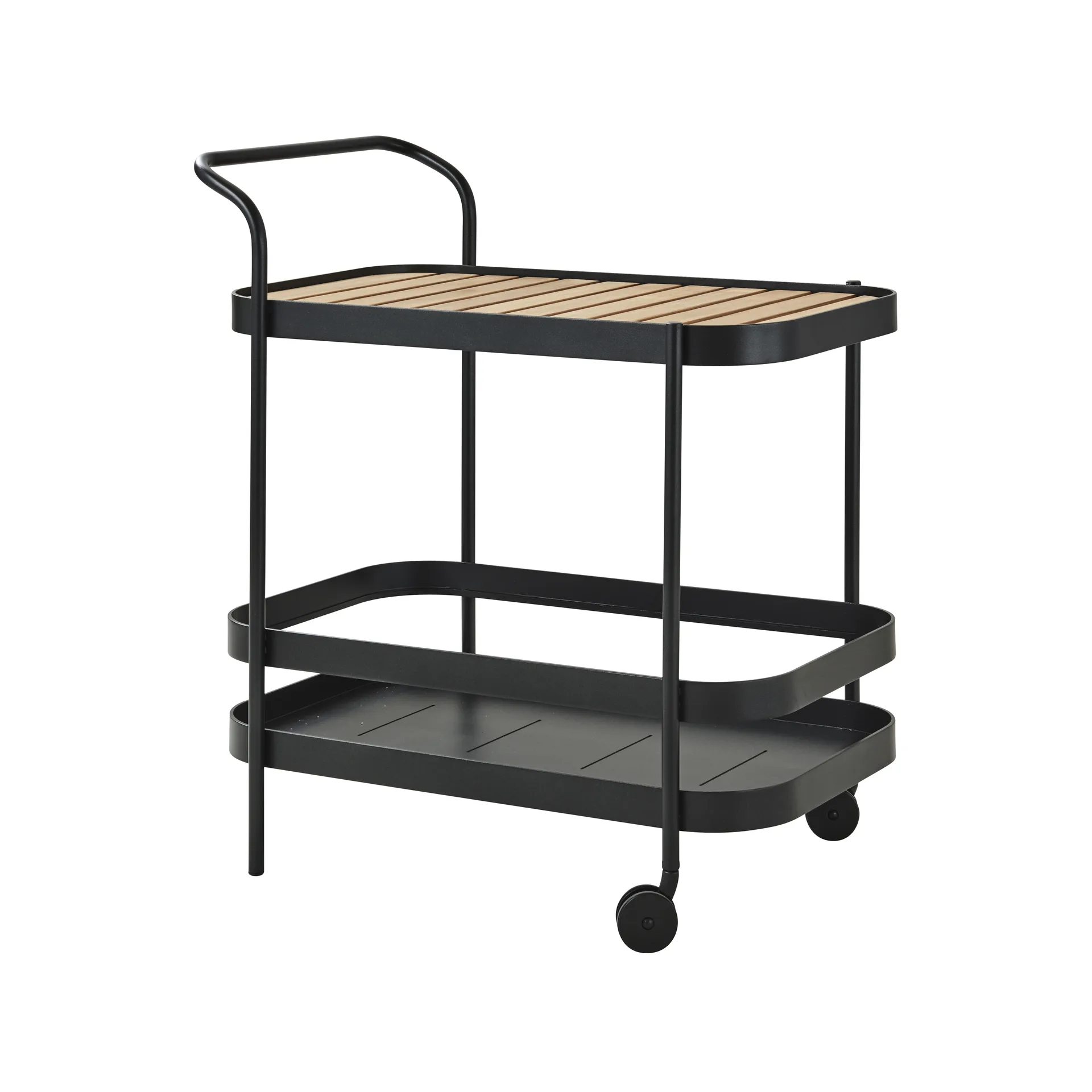 Carrello da servizio Roll, Grigio lava, incluso piano tavolo in teak Cane-line