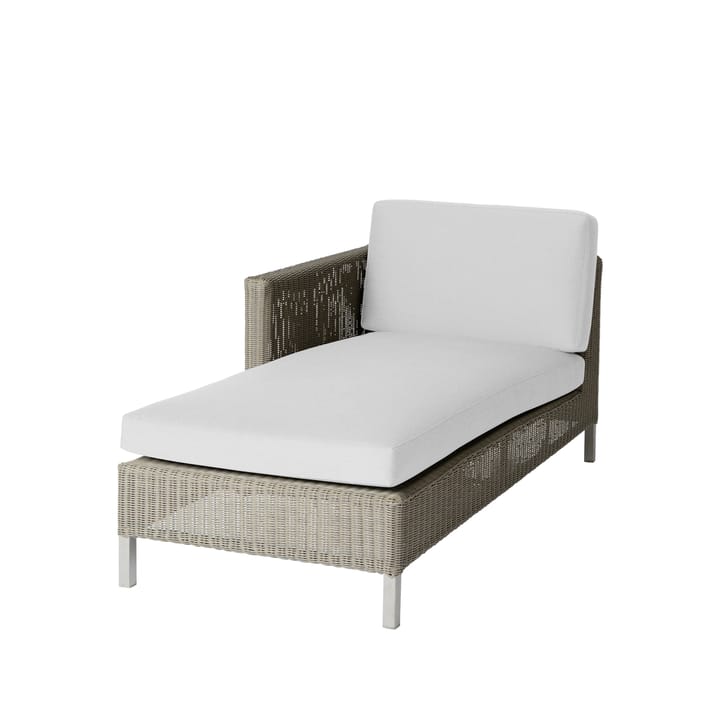 Chaise longue Connect - Taupe, cuscini bianchi - Cane-line
