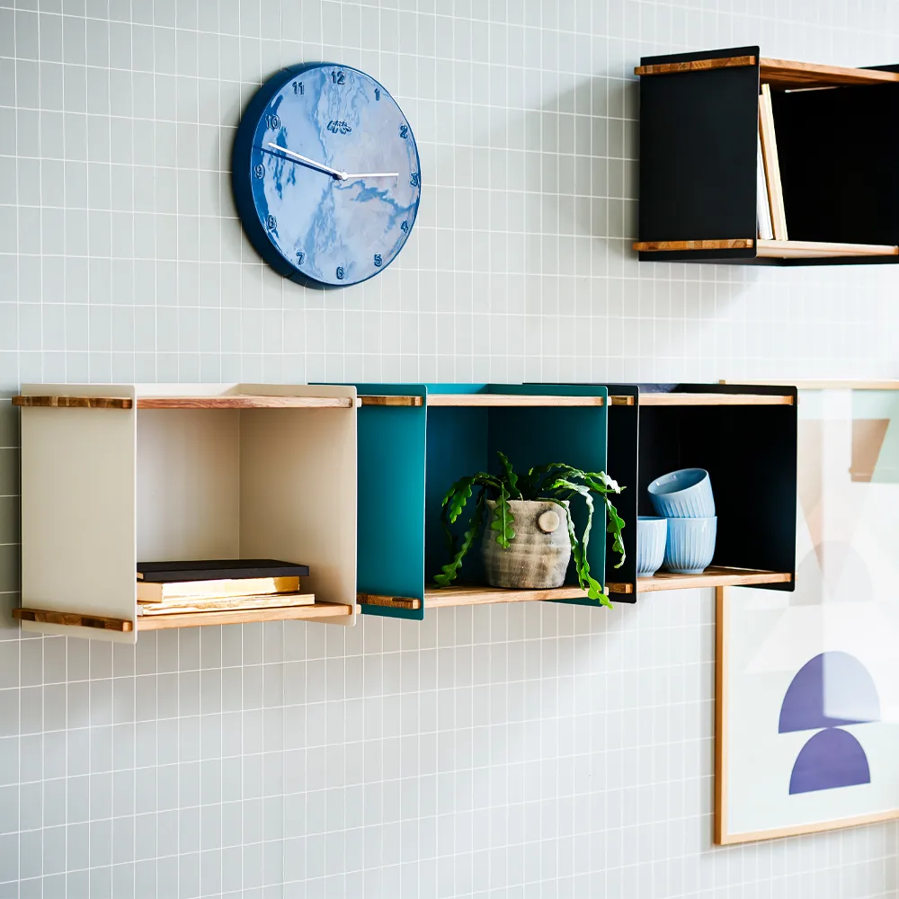 Contenitore Box Wall, Grigio lava, teak Cane-line