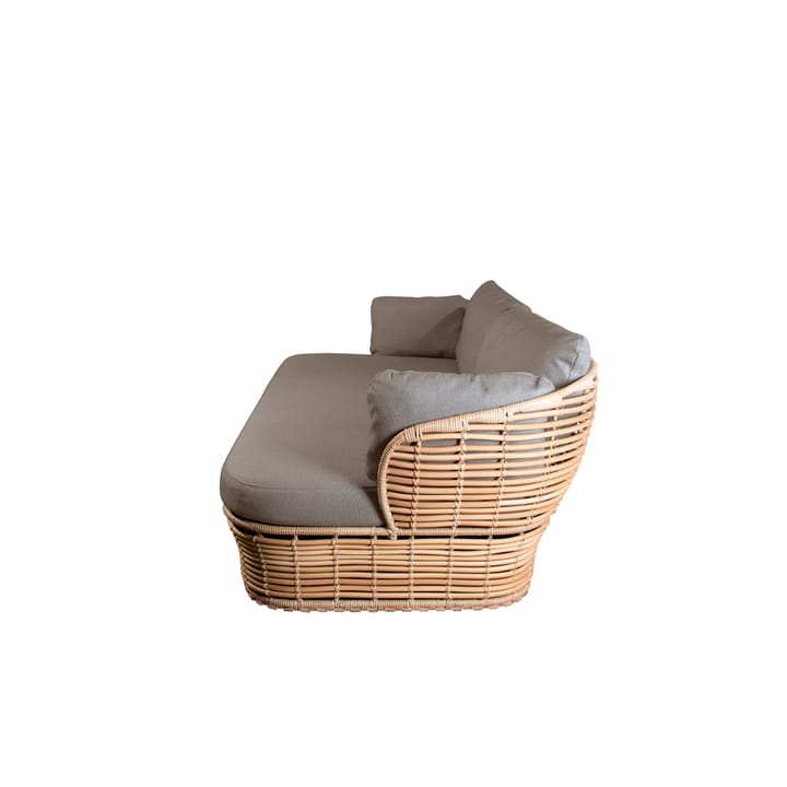 Divano Basket a 2 posti, Cuscini naturali, color talpa Cane-line