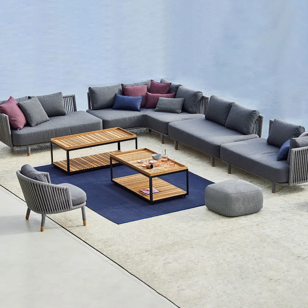 Divano modulare Moments, Grigio, angolo, Cane-Line soft rope Cane-line