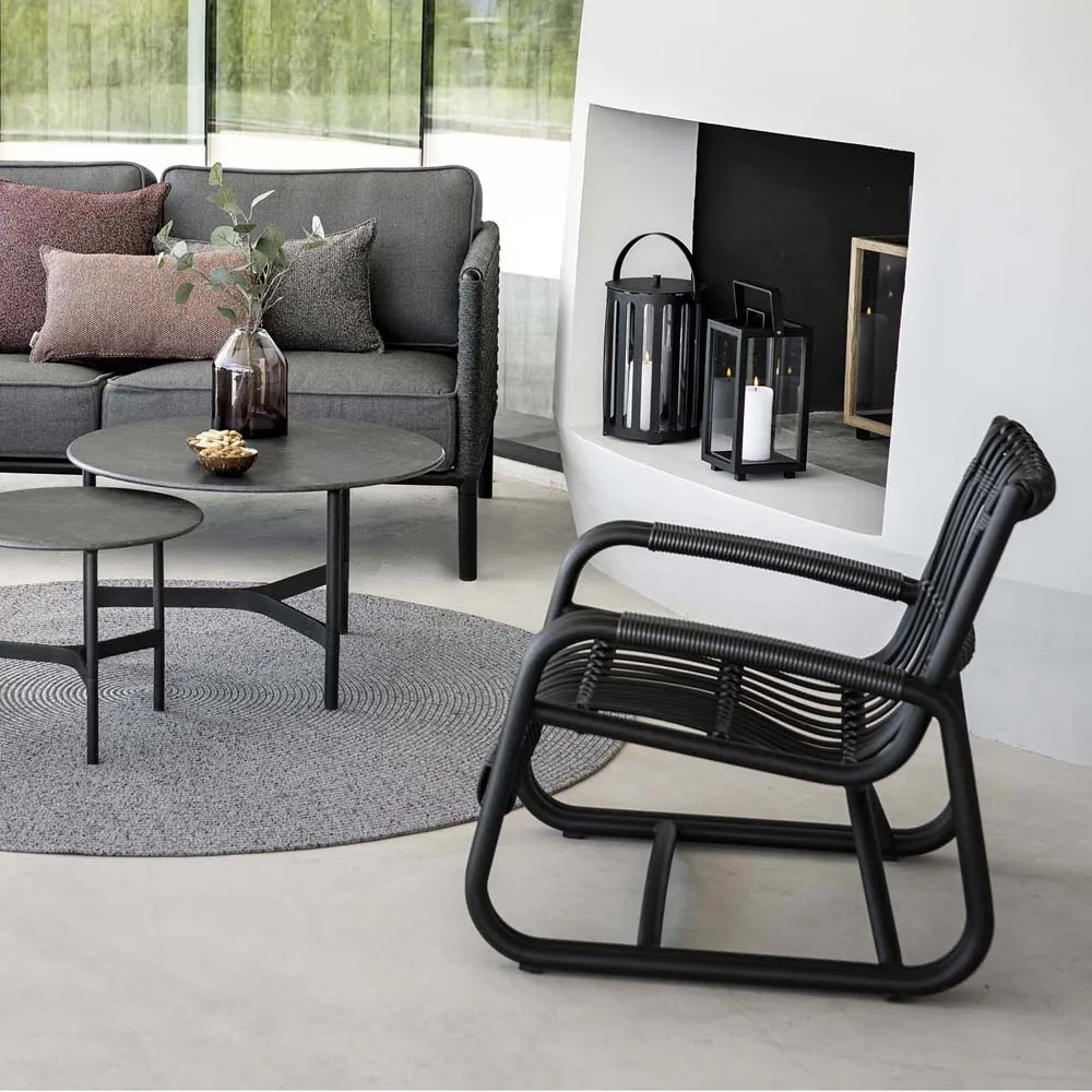 Poltrona Curve, Grigio lava Cane-line