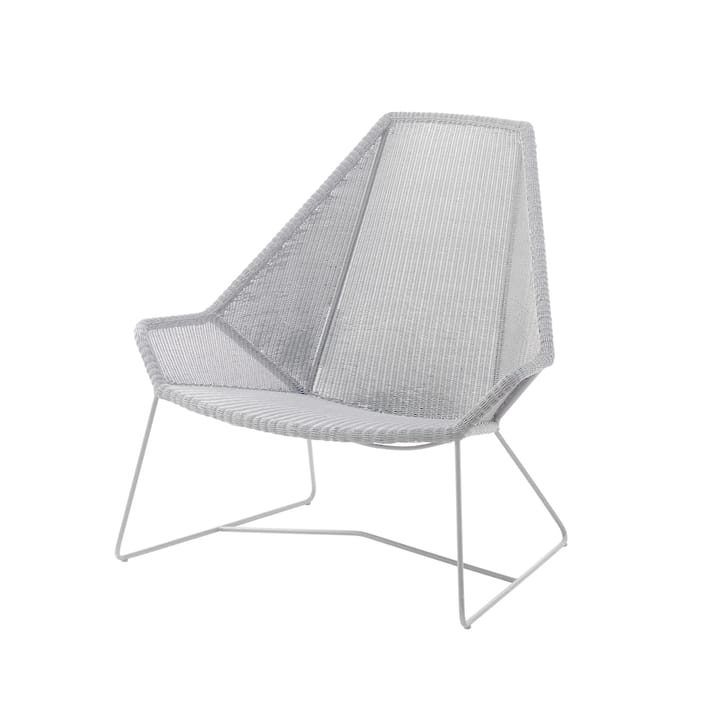 Poltrona lounge Breeze con schienale alto intrecciata - Bianco grigio - Cane-line